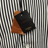 Camicia Barba Napoli "Culto" a Righe Bianco e Nero – 100% Cotone – Taglia XL (42)