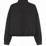 Giacca Bomber a Pois con Cerniera e Coulisse