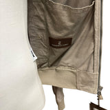 Giubbotto Bomber Emanuele Curci in Pelle Scamosciata - Sabbia Beige
