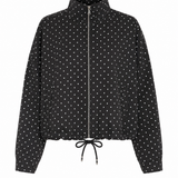 Giacca Bomber a Pois con Cerniera e Coulisse