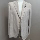 Giacca Lardini Sartoriale in Cotone e Lino – Fantasia Check Beige e Marrone taglia 54