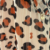 Abito Midi Animalier con Spalline Incrociate