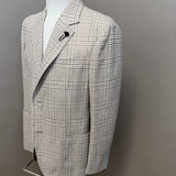 Giacca Lardini Sartoriale in Cotone e Lino – Fantasia Check Beige e Marrone taglia 54