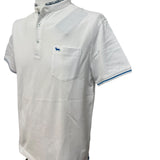 Polo Harmont & Blaine Bianco in Piqué di Cotone – Collo Coreana Paisley Taglia M
