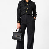 Camicia Giubbotto in tweed nero