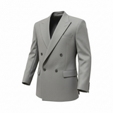 Giacca Manuel Ritz Doppio Petto in Lana Marzotto - Grigio Melange