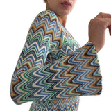 Tuta intera Zigzag Chevron con Scollo frontale e Schiena Scoperta