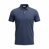 Polo Aspesi in Piqué di Cotone Stretch - Blu Navy