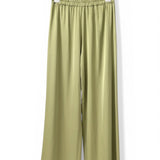 Pantalone palazzo in viscosa verde salvia