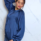 Camicia satinata con cappuccio