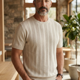 T-Shirt Manuel Ritz in Maglia Traforata - Beige