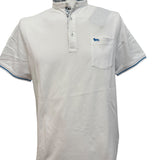 Polo Harmont & Blaine Bianco in Piqué di Cotone – Collo Coreana Paisley Taglia M
