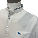 Polo Harmont & Blaine Bianco in Piqué di Cotone – Collo Coreana Paisley Taglia M