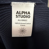 T-Shirt Alpha Studio in Cotone Blu a Costine – Taglia 50