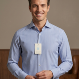 Camicia Xacus Active Shirt - The Journey Collection | No-Stiro Celeste a Righe