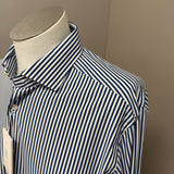 Camicia Xacus Active Shirt a Righe Bianche e Blu - Tailor Fit - Collo 42 (XL)
