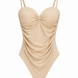 Body Arricciato con Spalline Regolabili
