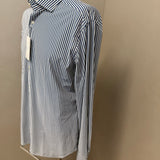 Camicia Xacus Active Shirt a Righe Bianche e Blu - Tailor Fit - Collo 42 (XL)