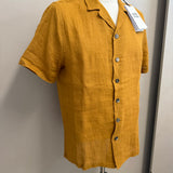 Camicia Alpha Studio in Puro Lino – Color Senape (Taglia 50)