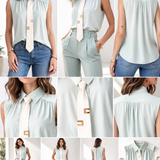Camicia smanicata con cravatta removibile Elisabetta Franchi
