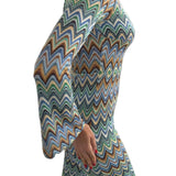 Tuta intera Zigzag Chevron con Scollo frontale e Schiena Scoperta