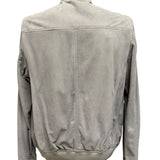 Giubbotto Bomber Emanuele Curci in Pelle Scamosciata - Sabbia Beige