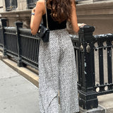 Pantalone a pois vita alta New York