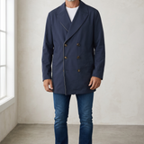 Trench Double Face Kired - Blu Navy & Verde Oliva - Taglia 52