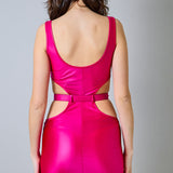 Abito Versace Jeans Couture fucsia con cintura logata