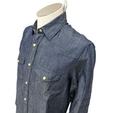 Camicia Lardini in Denim Chambray – Blu –