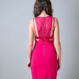 Abito tubino Elisabetta  Franchi con inserti in pizzo e spacco