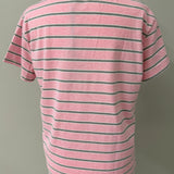 Polo a righe rosa in cotone stretch