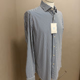 Camicia Xacus Active Shirt a Righe Bianche e Blu - Tailor Fit - Collo 42 (XL)