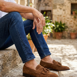 Doucal's – Mocassino Tassel in Suede Tabacco
