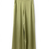 Pantalone palazzo in viscosa verde salvia