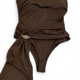 Body a Fascia Drappeggiato con Fiocco Laterale