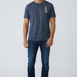 T-shirt Kangra in Lino Blu - Taglia 52 -