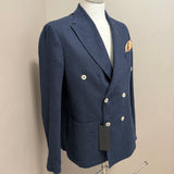 Giacca Doppiopetto Black Diamond Couture – Blu Herringbone