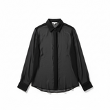 Camicia Lardini in Seta Trasparente - Nero