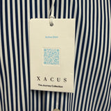 Camicia Xacus Active Shirt a Righe Bianche e Blu - Tailor Fit - Collo 42 (XL)