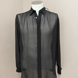 Camicia Lardini in Seta Trasparente - Nero