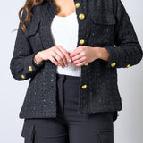 Camicia Giubbotto in tweed nero