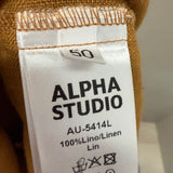 Camicia Alpha Studio in Puro Lino – Color Senape (Taglia 50)