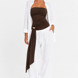Body a Fascia Drappeggiato con Fiocco Laterale