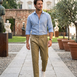 Pantaloni Department Five - Chinos Crop "Prince" in Cotone Beige Taglia 52