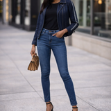 Pantalone Jeans Skinny Blu Denim Gaelle