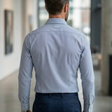 Camicia Aglini Uomo a Righe Sottili Blu e Bianco - Taglia L (Collo 42)