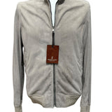 Giubbotto Bomber Emanuele Curci in Pelle Scamosciata - Sabbia Beige