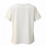 T-shirt bianca in cottone con fiore applicato