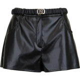 Pantaloncino Elisabetta Franchi in eco-pelle con cintura logata